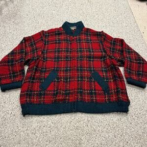 Boyne Valley Weavers Full Zip Wool Blend Sweater 2X Zip Off Sleeves Ireland